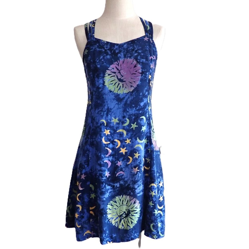 VTG Boho Strappy Back Festival Dress Size S